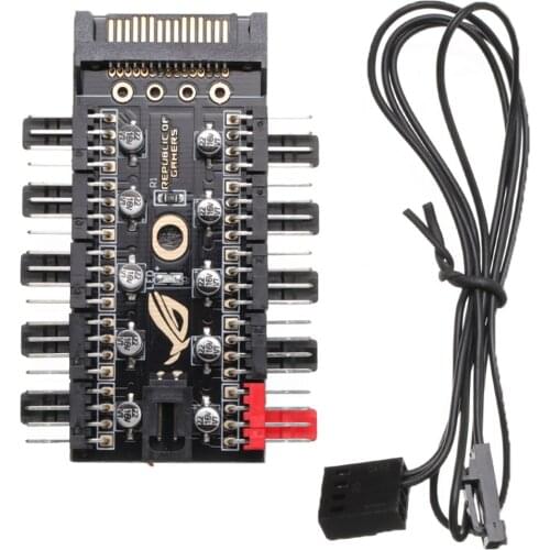 Motherboard 1 to 10pin Fan 4-Pin PWM Cooler Fan HUB Splitter Accessory 12V Power Supply Socket PC Speed Controller Adapter