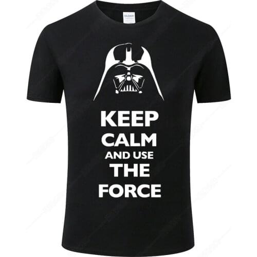 Fashion Star Wars T Shirt Men Women Keep Calm And Use The Force Print T-Shirt 2021Summer Cotton Short Sleeve Casual Top Cool Tee