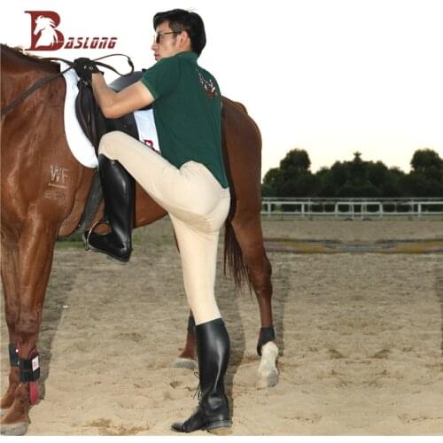 Mens Beige Riding Breeches Stretch Fabric Spring And Autumn Breathable Sweat-absorbent Riding Pants