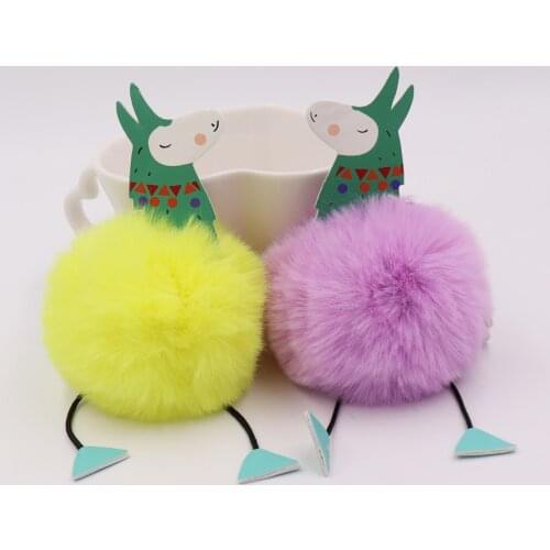 New sweet Hot cute animals sheep Fake Rabbit Fur Ball Key Chain Pompom Key Chain Key Rings Girl Women Bag Jewelry