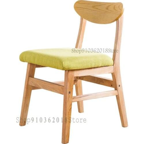 Dining Chair Household Simple Solid Wood Chair Single Back Horn Chair Leisure Computer Chair Makeup Seat Eating Stool