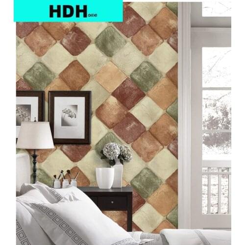 Multi Color Stone Peel and Stick Wallpaper Square Brick Removable Vinyl Film Self Adhesive Prepasted Wallpaper Easy to Apply