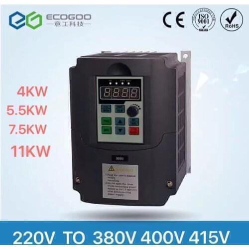 4KW-11KW 220V Single-phase inverter input VFD To 380V 3 Phase Output Frequency Converter Adjustable Speed Inverter