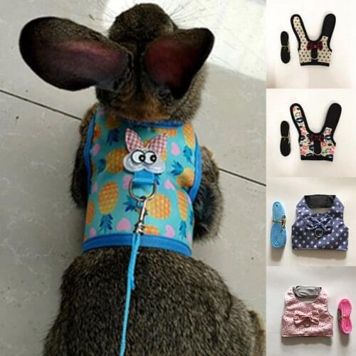Rabbit Traction Rope Vest-style Chest Harness Dog Traction Rope Special Rope for Walking Cats and Dogs Pet Harness and Leash Set