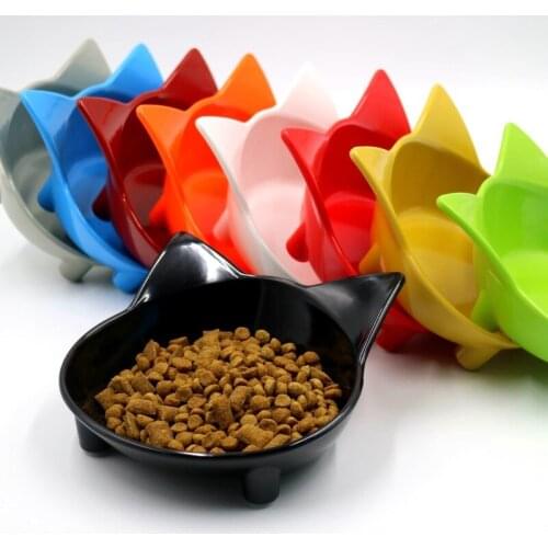 Anti-Slip Pet Single Bowl Cute Cat Shaped Feeding Food Bowls Puppy Feeder Drinking Water Bowl Cats Dogs Feeder Pets Supplies
