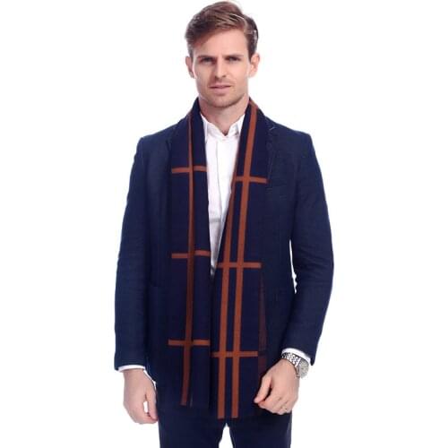 2019 Luxury Brand Men Scarf Thicken Warm Winter Plaid Cashmere Scarves Shawls Male Bufandas Hombre Bandana Men Business Scarf