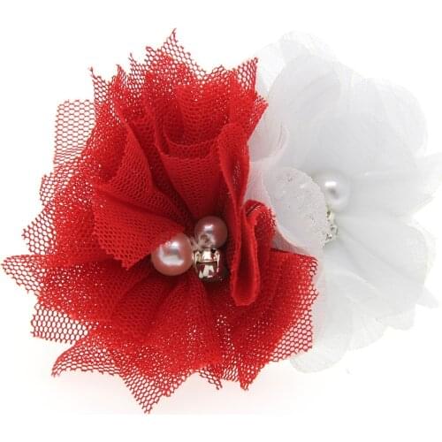 Christmas childrens hand-sewn net hairband baby print elastic headband hair accessories