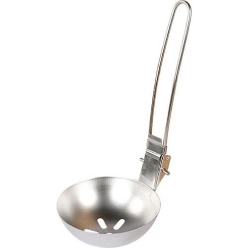 Picnic Folding Soup Ladle Hot Selling 2 in 1 Long Handle Soup Spoon Home Strainer Cooking Colander Kitchen Scoop Ladle Tableware