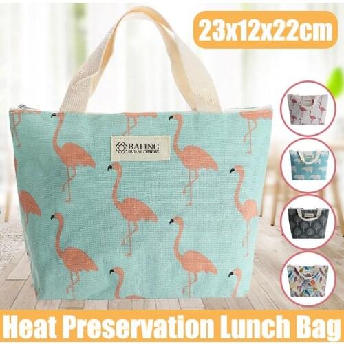 Lunch Bag Tote Portable Insulated Cooler Box Canvas Thermal Cold Food Container School Picnic For Men Women Kids Travel Lunchbox