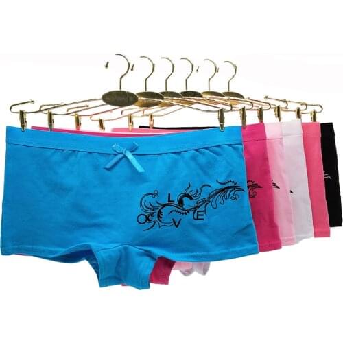 6 pieces/set boxer Cotton panties women ladies underwear Safety panty solid lingerie girls intimate woman underpants