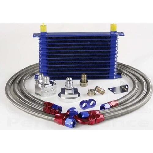 Universal TRUST Type Japanese 13rows AN10 oil cooler radiator kit+splite filter adaptor Relocation Sandwich Plate