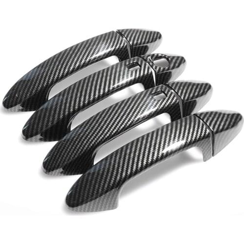 Exterior Car Door Handle Sticker Bowl Cover Moulding Trim for Ford Fiesta 2009 2010 2011 2012 Styling Carbon Fiber Printed