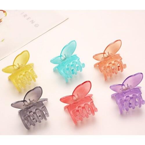 Korean Version Of Butterfly Shape Catch Clip Simple Clip Side Clip Jelly Color Cute Hair Catch Forest Hairpin Hair Accessories