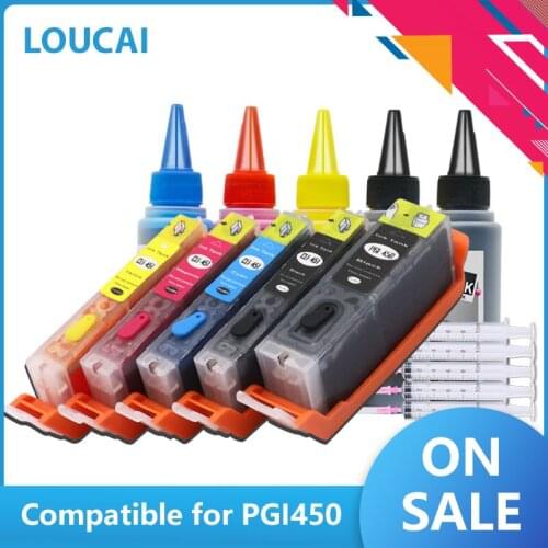 Refillable ink cartridges PGI-450 CLI-451 For Canon PIXMA IP7240 MG5440 MG5540 MG6440 MG6640 MG5640 MX924 MX724 IX6840 printer