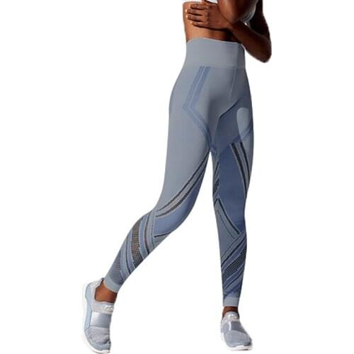 Women New Seamless Breathable Fitness Hollow Summer Capri Sports Gym Running Yoga Pants Slim Leggings