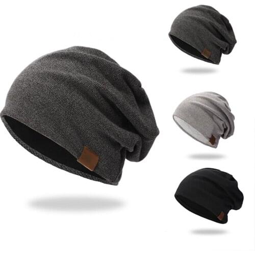 Winter Warm Cap For Women Men Thermal Elastic Knitted Cotton Hats Beanie Hip Hop Hat Outdoor Windproof Sports Headwear