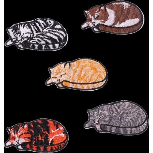 2019 New 1 pcs Embroidered Cloth Patches Pocket Cat Iron on Lovely Embroidery Stickers DIY Patch Cats Clothing Appliqued Badges