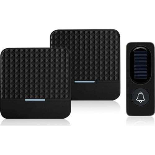 300M Remote Solar Wireless Waterproof Doorbell Light Control Sensor With Transmitter + Receiver Doorbell One For Two Kit US Plug