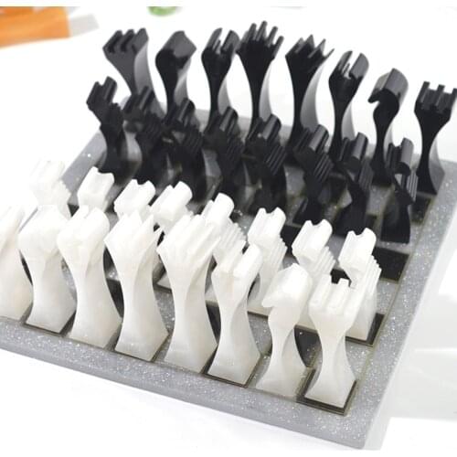 M2EA 2Pcs 3D Chess Pieces Resin Casting Molds Kit 3D Chess Checker Epoxy Mold International Chess Molds Kit Resin Art Crafts