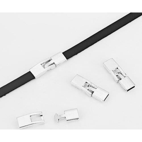 5sets Mini Easy Clasp Hook for 6*2mm Flat Leather Cord Bracelet Making DIY Fashion Jewelry Accessories Findings