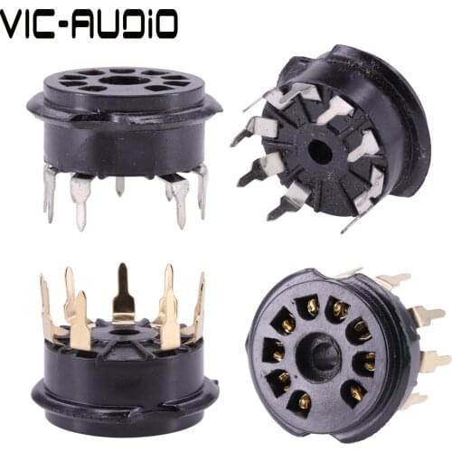 10Pins Bakelite 9Pins Vavle Tube Socket PCP9-Y For 12AX7 12AU7 6922 ECC82 ECC83 ECC88 7199 Vacuum Tube Amplifier Audio HIFI PCB