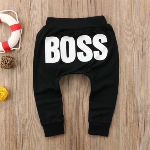 Kids Baby Boys Girls Fashion Letter BOSS Clothes Bottoms Harem Pants Toddler Casual Trousers