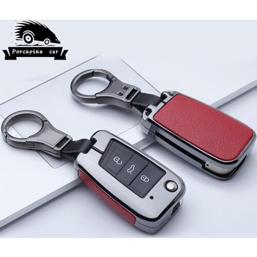 Zinc alloy Car Key Remote Case Cover Holder Case For Volkswagen VW Golf 7 mk7 Seat Ibiza Leon FR 2 Altea Aztec For Skoda Octavia