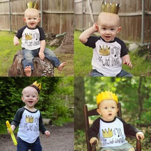 King of All The Wild Things Where The Wild Things Are Crown Wild Things Baby Shirts Long Sleeve Raglan Tops Tee Shirts Fashion