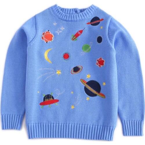 Baby Kids Boys Girls Long Sleeve Universe Knit Sweater Autumn Winter Baby Kids Boys Girls Pullover Sweaters Childrens Clothes