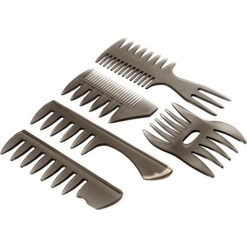 Double Side Tooth Combs Fish Bone Shape Hair Brush Barber Hair Dyeing Cutting Coloring Brush Man Hairstyling Tool