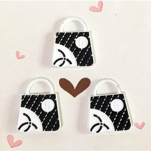 6pcs/Bag 21*26mm Lovely Lady Bag Enamel Charms Necklace Making Handbag Alloy Pendant For Bracelets Jewelry Accessories DIY Craft