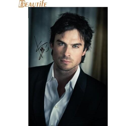 Custom Ian Somerhalder 04 Poster Cloth Silk Poster Home Decoration Wall Art Fabric Poster Print 30X45cm,40X60cm.50X75cm,60X90cm