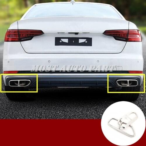 Stainless Steel Rear Exhaust Muffler Tail Pipe Cover For Audi A4 B9 2019-2020 Car accesories interior Car decoration
