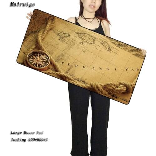 Mairuige Shop Free Shipping 600x300/700x300/800x300/900x400mm World Map Locking Edge Large Mouse Pad Gamer Game Office Mice Mat
