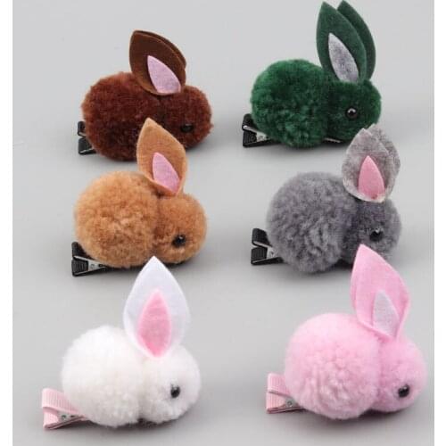 Cute bunny hairpin childrens handmade clip girl hair accessories girls elementary school birthday gift headdress