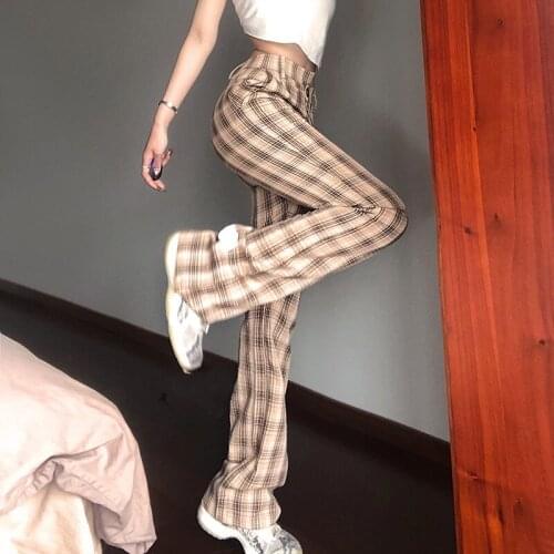 NCLAGEN Women's Plaid Trousers