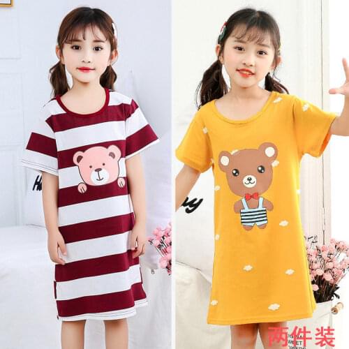 Girls Clothes Night Gown Cotton Pajamas Summer Unicorn Nightgown Baby Girls Clothes Sleepwear Cartoon Children Sleeping Dress