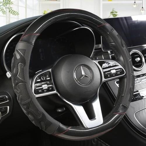 37-38CM New Car Steering Wheel Cover Artificial Leather Steering-Wheel Covers Breathable Fabric Braid Auto Accessories Universal