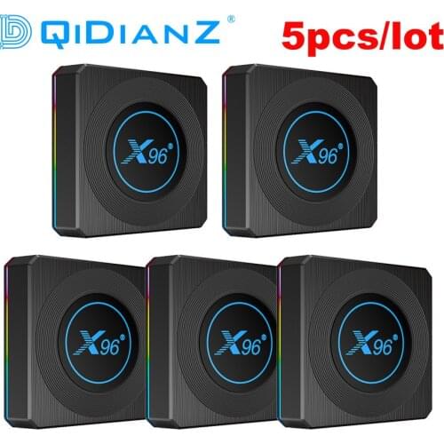 Wholesale 5pcs X96 X4 S905X4 Set Top Box Android 11 Bluetooth 8K Media Player 2.4G 5G Dual WiFi RGB Light TV BOX