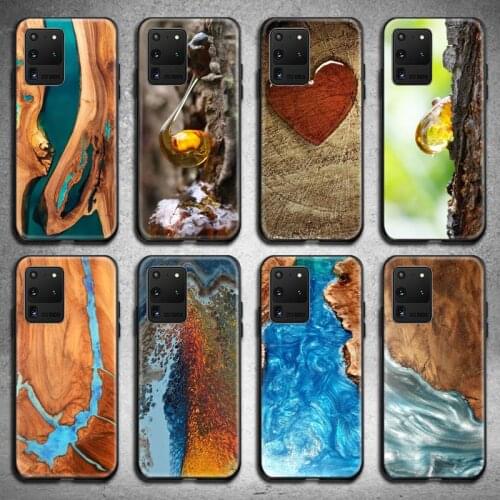 Resin WOOD Marble Colorful Phone Case For Samsung Galaxy S20 FE plus Ultra S6 S7 edge S8 S9 plus S10 5G lite 2020