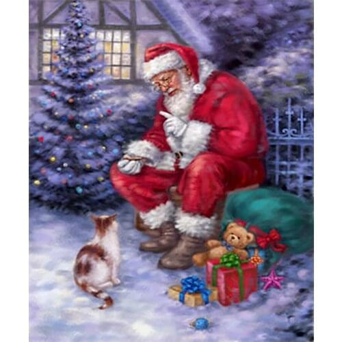 Santa Claus Diamond Painting Cross Stitch Christmas Portrait Full Round New DIY 5D Home Decorative Mosaic Embroidery