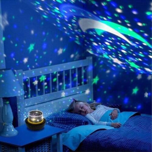 Five Lighting Effects LED Night Light Starry Sky Universe Planet Rotating Projector Lamp Kids Baby Christmas Gift Birthday Decor