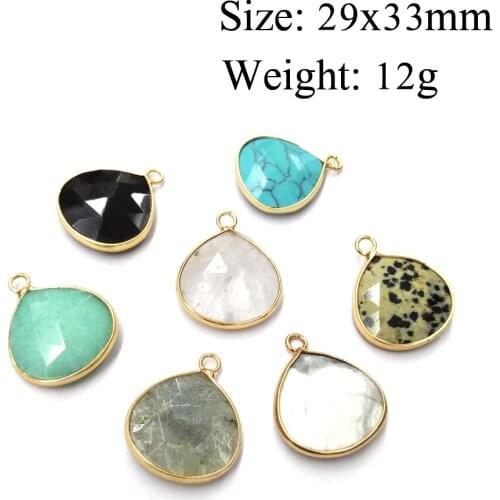 Trendy Natural Stone Quartz Pendant Agates Faceted Charms Pendants For Jewelry Making DIY Necklace Earring Accessories