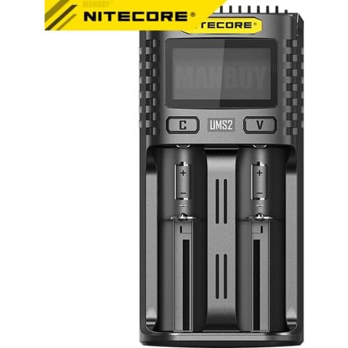 Free Shipping NITECORE UMS2 Automatic Universal 3A Quick Charger Intelligent USB Dual-Slot Superb Charger Li-ion Ni-Cd Ni-MH IMR
