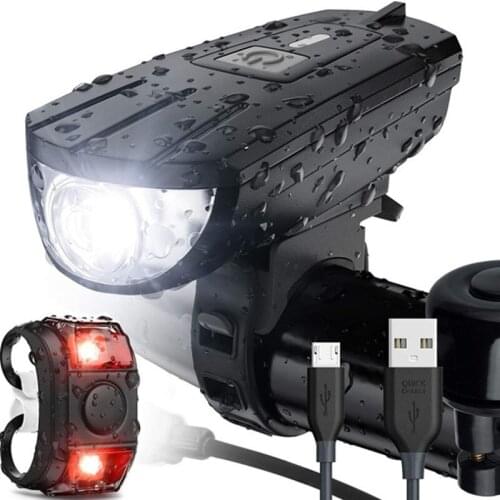 Bicycle Light Bike USB Charging Headlights Warning Frog Lights Tail Lights Set Cycling Accessories