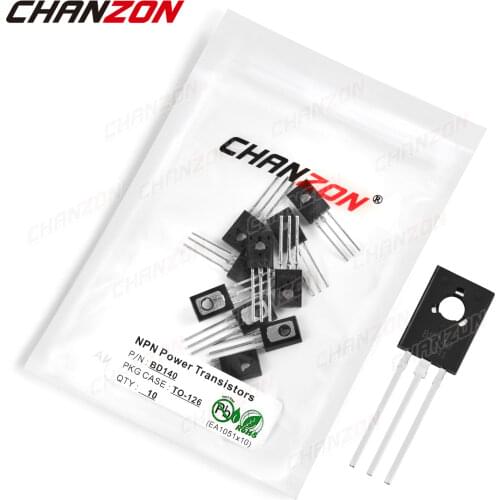 10pcs BD140 TO-126 NPN High Power Voltage Transistor Bipolar Junction BJT Powerful Triode Tube Fets DIY Integrated Circuits