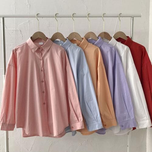 Cheap wholesale 2021 spring autumn new fashion casual ladies work women Blouse woman overshirt female OL button up shirt BVy171