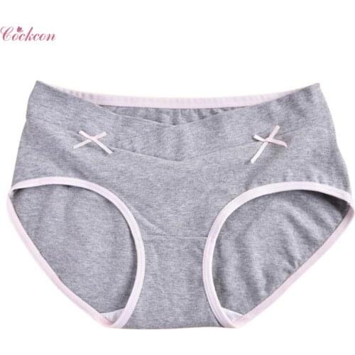 Women Soft Support Underwear Breathable Plus Panties size Comfortable Maternity Pregnant Briefs Low V-Shaped Femal