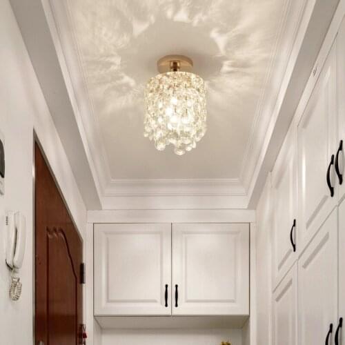 Cryst Gold Modern LED Ceiling Light for Living Room Bedroom Aisle Corridor Lamp Indoor Decor Ceiling Lamp Home Lighting Fixtures