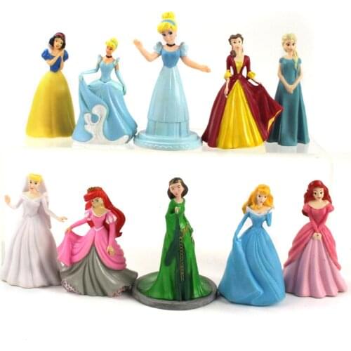 10pcs/set Princess Snow white Belle PVC Figure Toys Gift for Girl